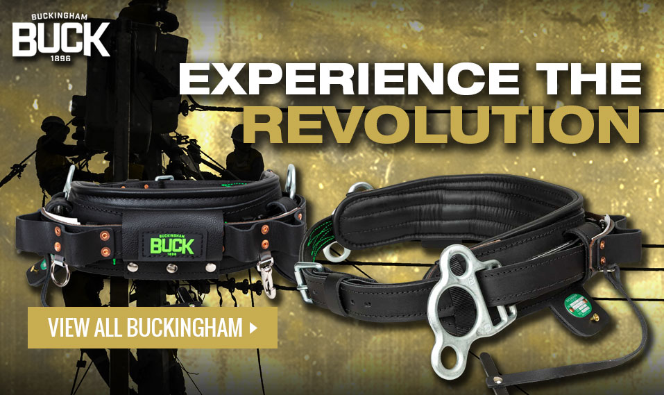 The all new Buckingham 20122CM1 6-D Adjustable Body Belt at Farwest Line Specialties