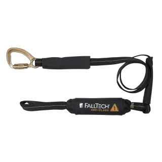 FallTech 6' Arc Flash Energy Absorbing Lanyard, Single-leg with Choke-loop and Steel Snap Hook