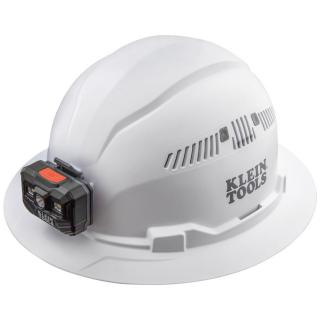 Klein Tools White Full Brim Hard Hat with Rechargeable Headlamp