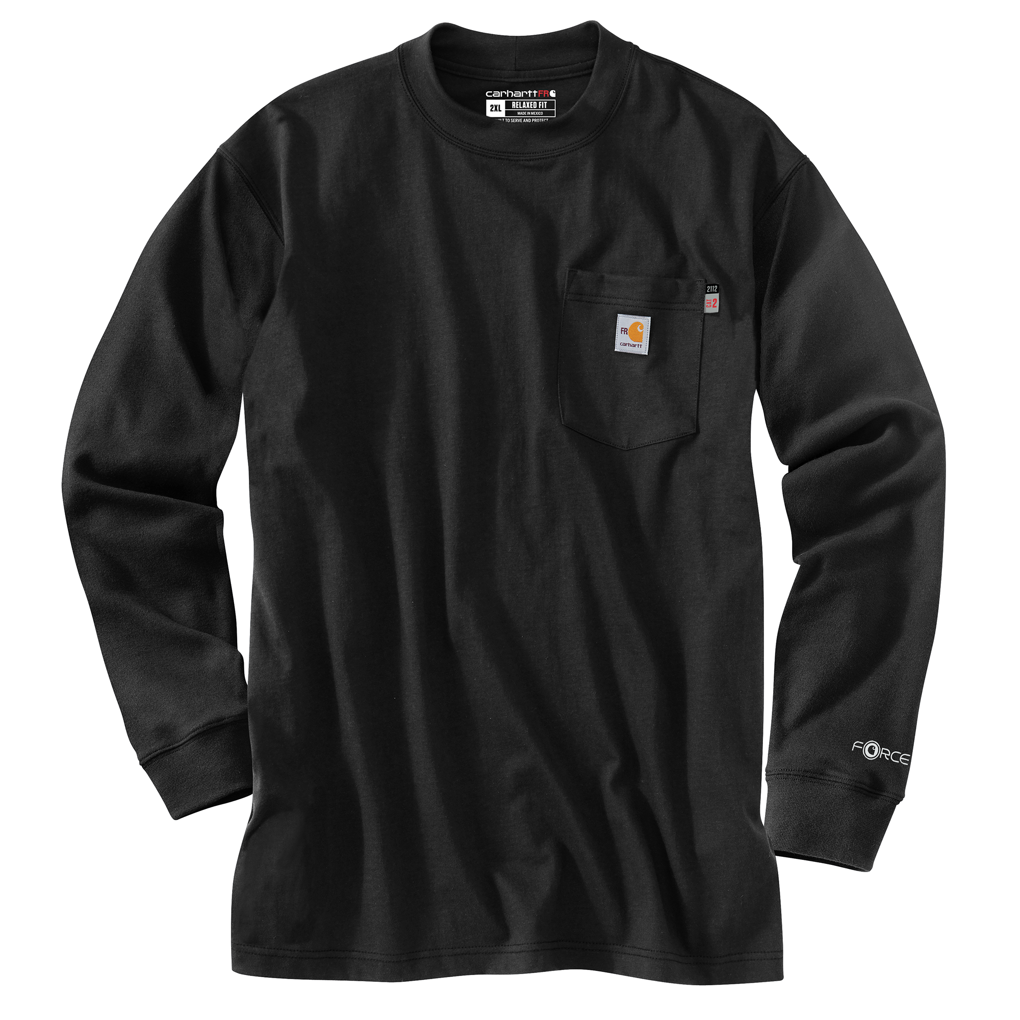Carhartt Mens FR Force Black Long-Sleeve Pocket T-Shirt from Columbia Safety