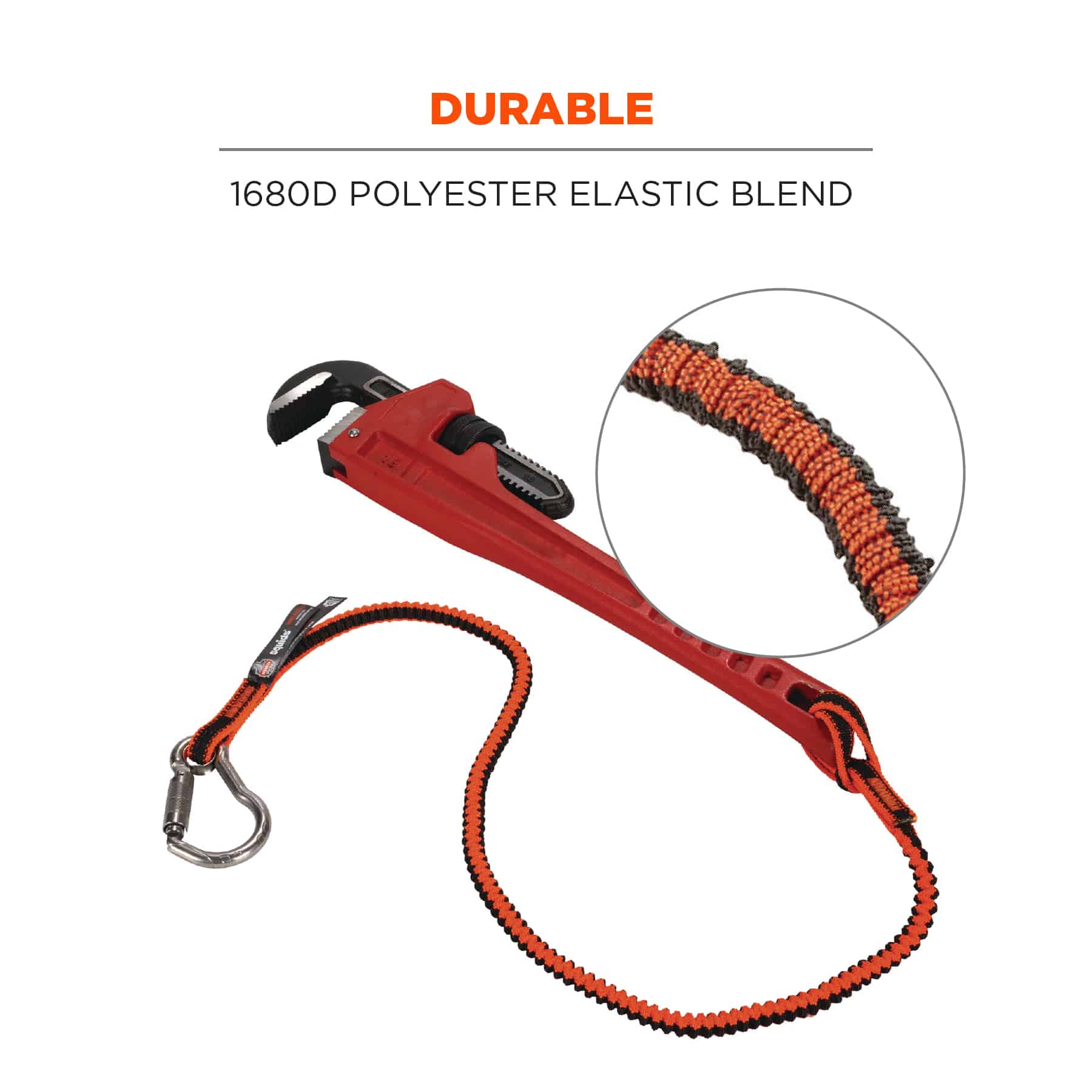 ERGODYNE Squids 3101F(x) Tool Lanyard Stainless-Steel Carabiner and Loop 15lbs from Columbia Safety