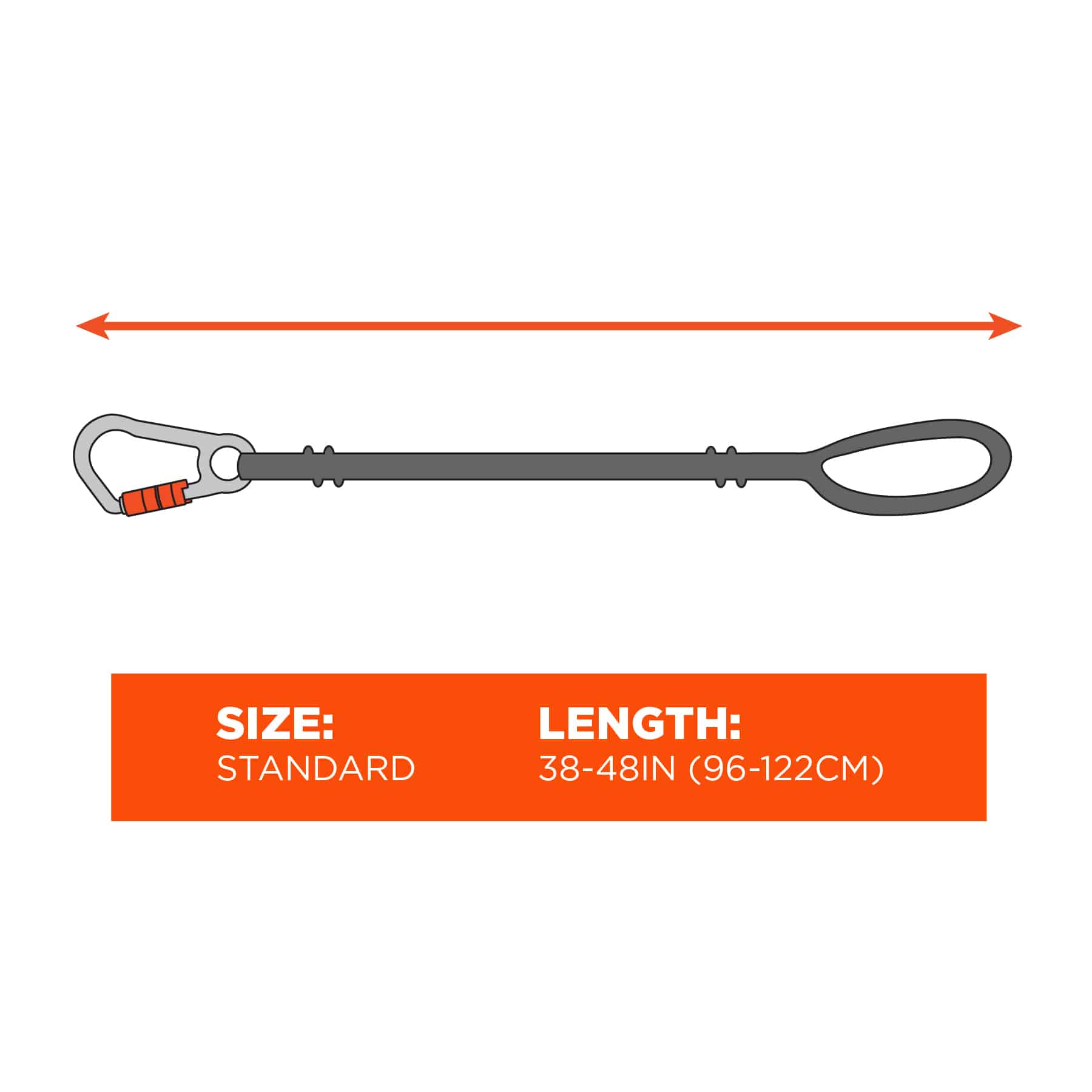 ERGODYNE Squids 3101F(x) Tool Lanyard Stainless-Steel Carabiner and Loop 15lbs from Columbia Safety