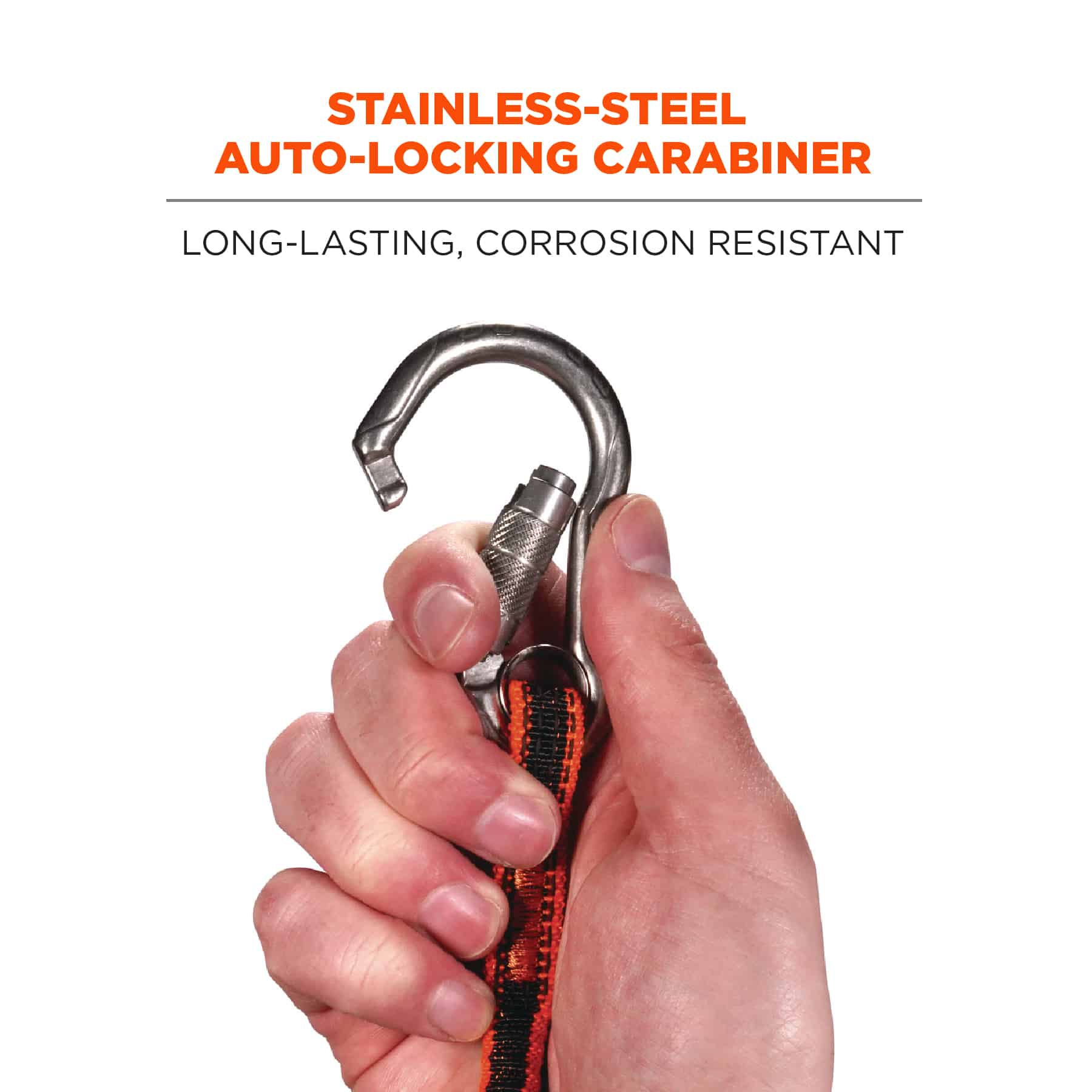 ERGODYNE Squids 3101F(x) Tool Lanyard Stainless-Steel Carabiner and Loop 15lbs from Columbia Safety