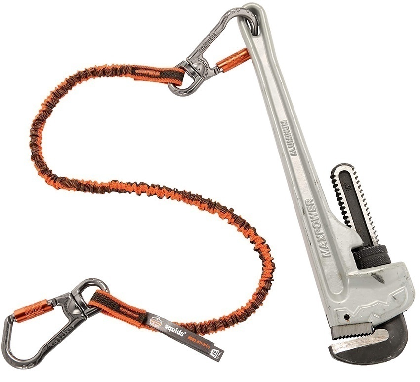 Ergodyne Squids 3119F(x) Double-Locking Dual Carabiner with Swivel 25 lb Tool Lanyard from Columbia Safety