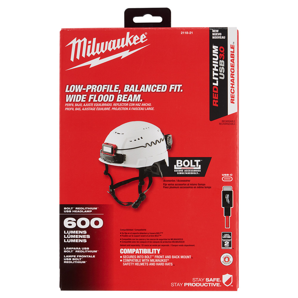 Milwaukee BOLT REDLITHIUM USB Headlamp from Columbia Safety