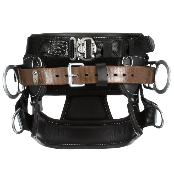 3M DBI-SALA 4D Lineman Tongue Buckle Positioning/Fall Restrict Belt 1000882, Leather, Seat, Black, D24 from Columbia Safety