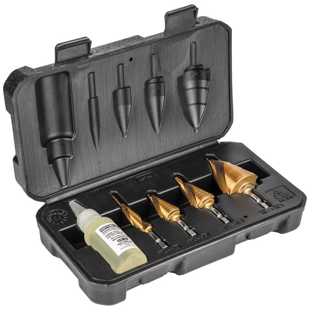 Klein Tools Step Bit Spiral Double Fluted VACO Kit - 4 Piece from Columbia Safety