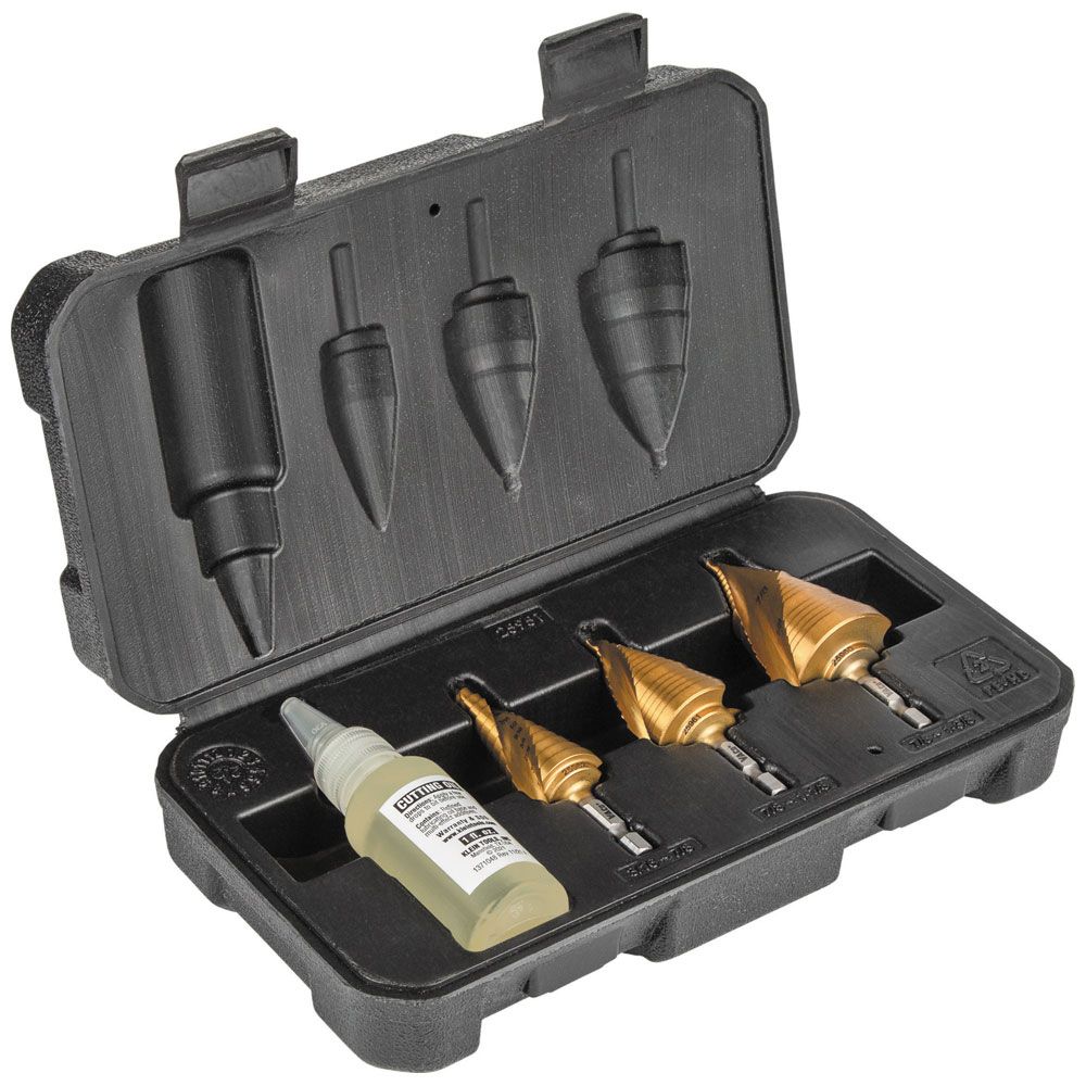 Klein Tools Step Bit Spiral Double Fluted Kit - 3 Piece from Columbia Safety