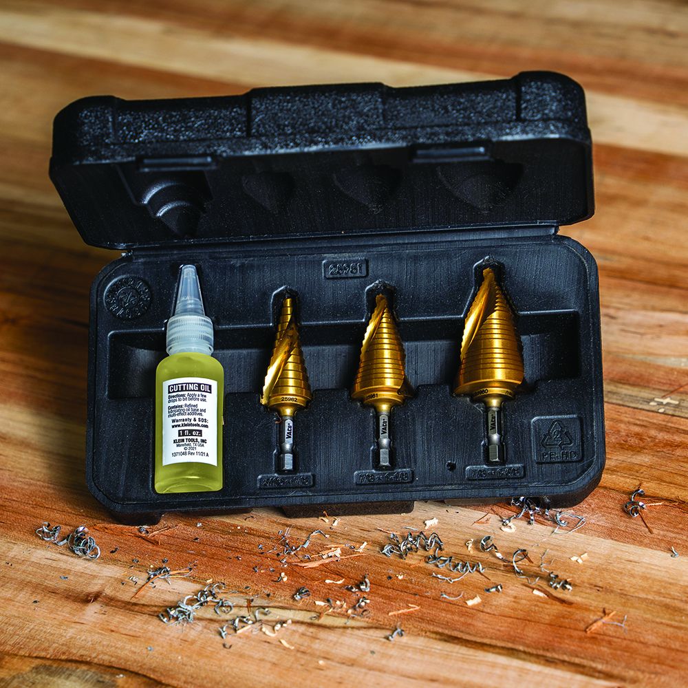 Klein Tools Step Bit Spiral Double Fluted VACO Kit - 3 Piece from Columbia Safety