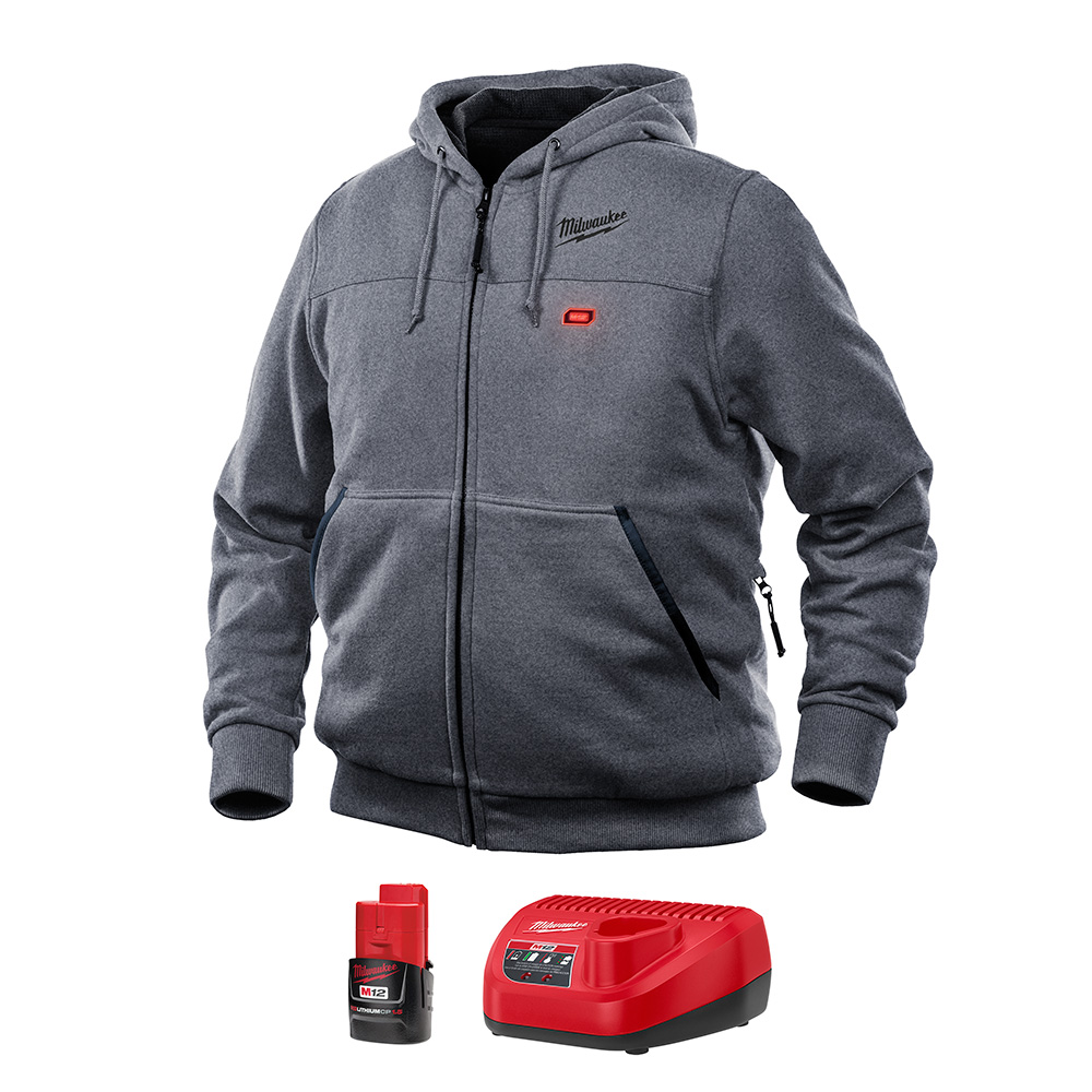 Milwaukee M12 Heated Hoodie Kit - Gray from Columbia Safety