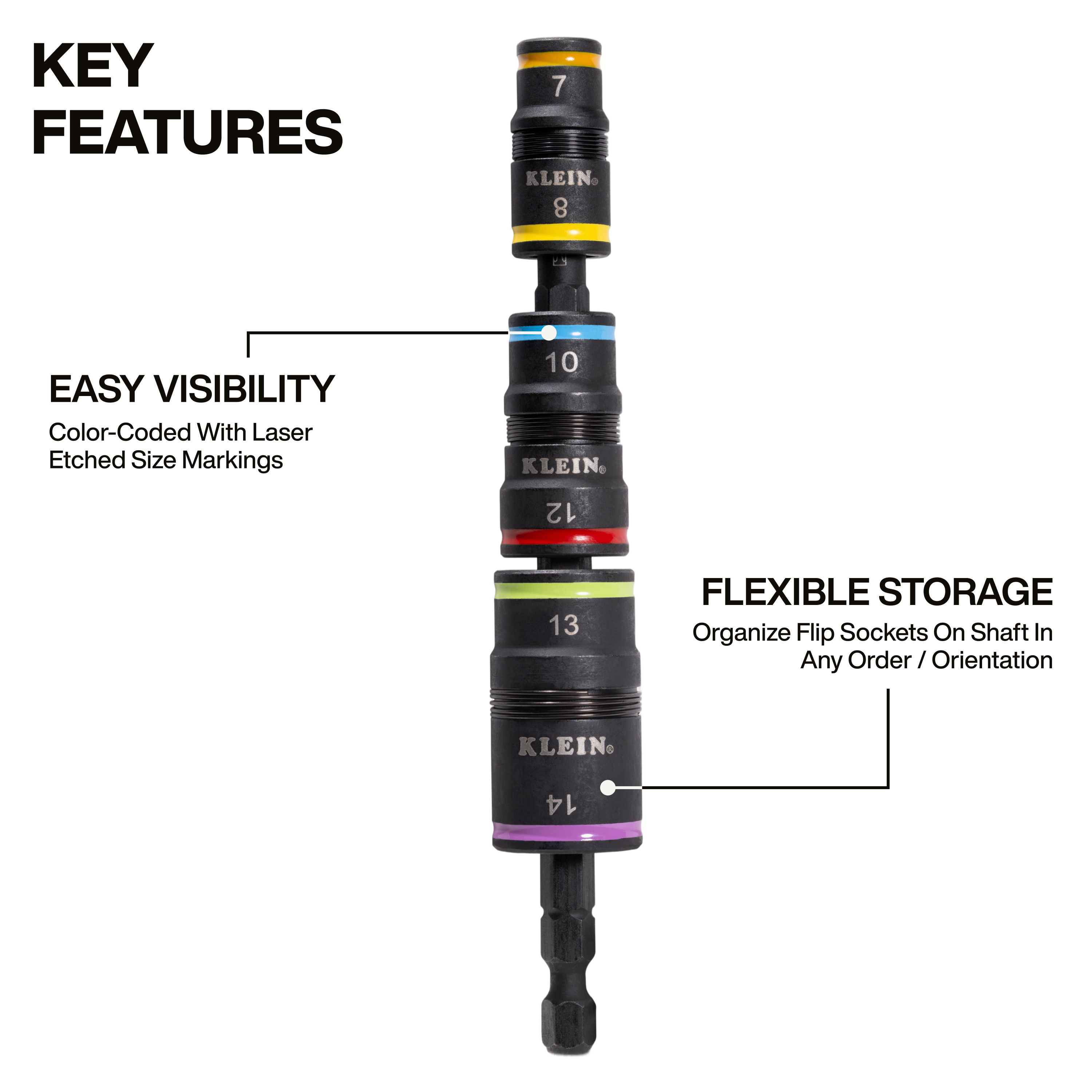 Klein Tools 6-in-1 Impact Rated Flip Metric Socket Set from Columbia Safety