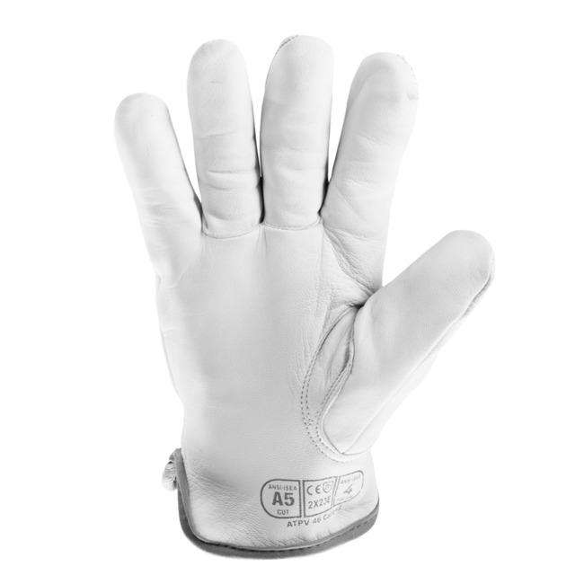 HexArmor Chrome SLT 4061 Goatskin Leather Palm Glove A5 Cut from Columbia Safety