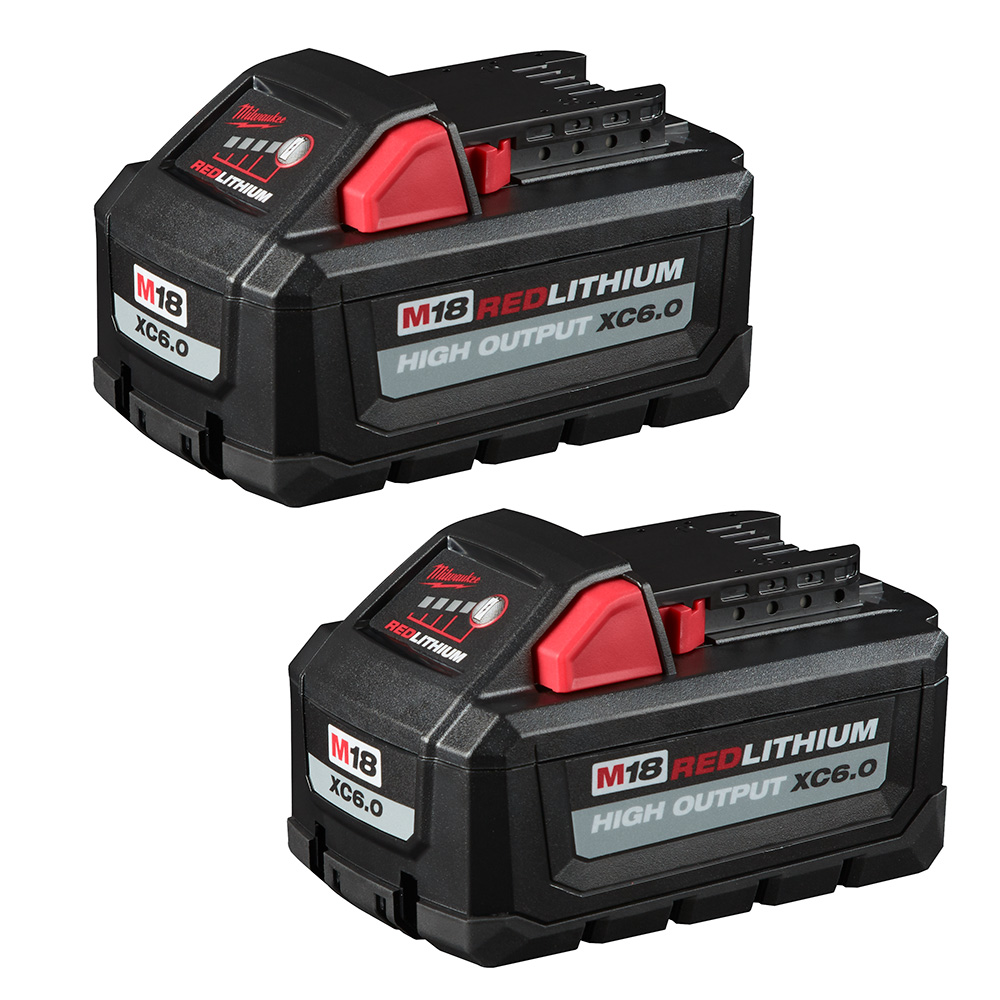Milwaukee M18 REDLITHIUM High Output XC6.0 Battery Pack (2 Pack) from Columbia Safety