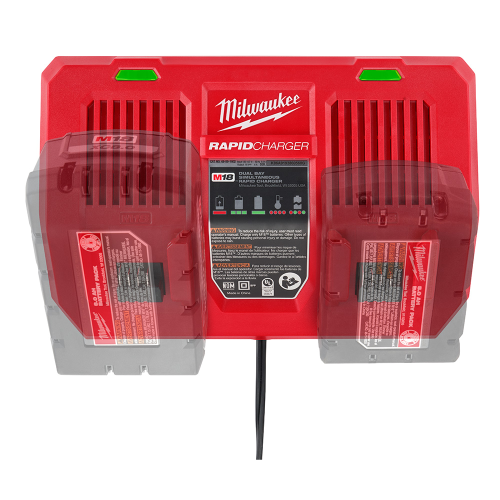 Milwaukee M18 Dual Bay Simultaneous Rapid Charger from Columbia Safety