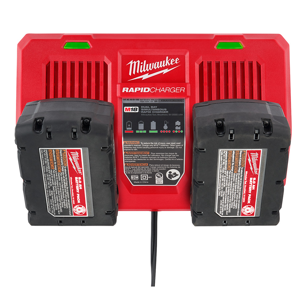 Milwaukee M18 Dual Bay Simultaneous Rapid Charger from Columbia Safety