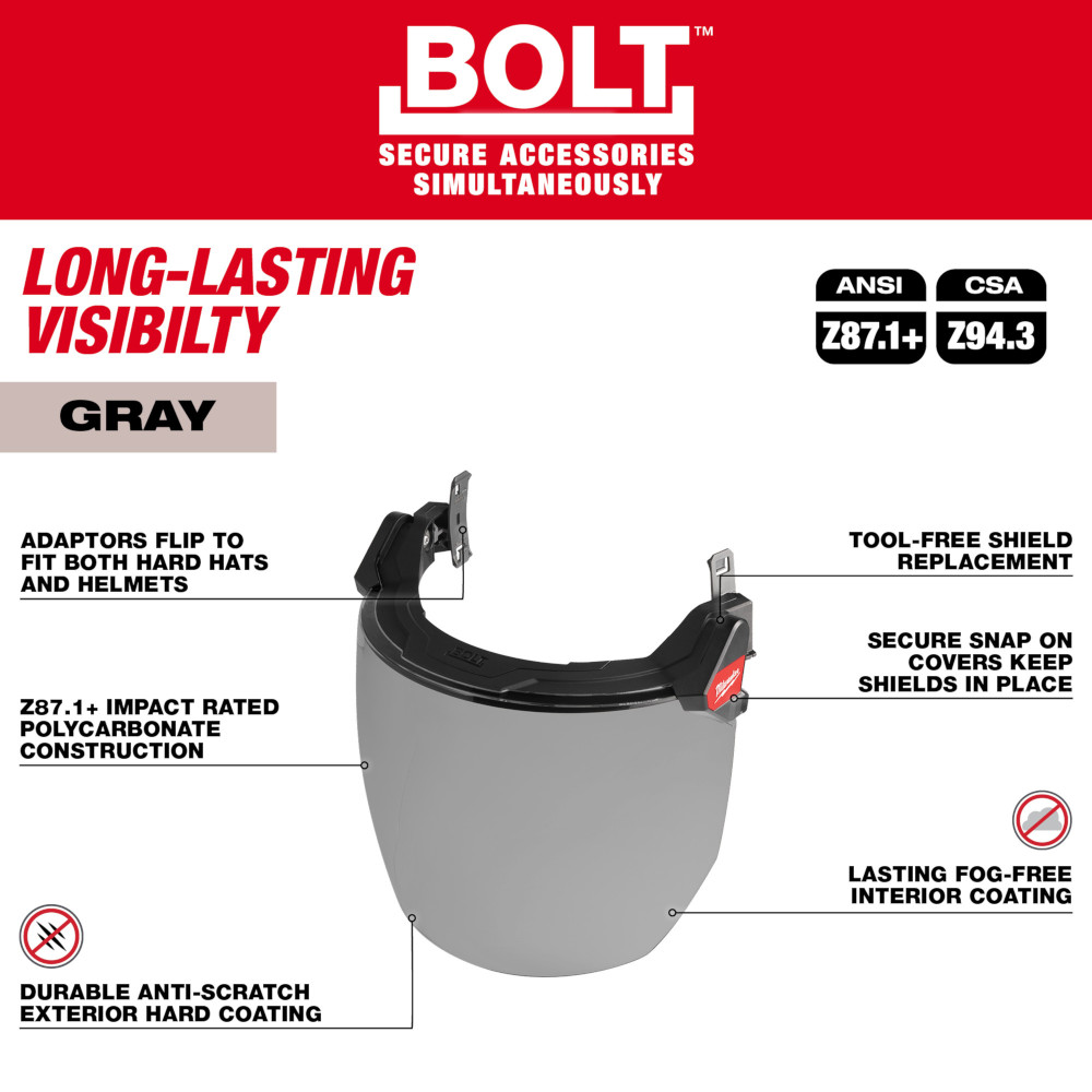 Milwaukee BOLT Full Face Shield from Columbia Safety