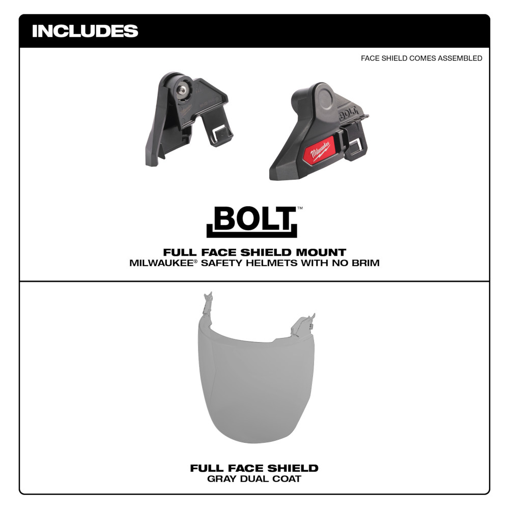 Milwaukee BOLT Full Face Shield from Columbia Safety