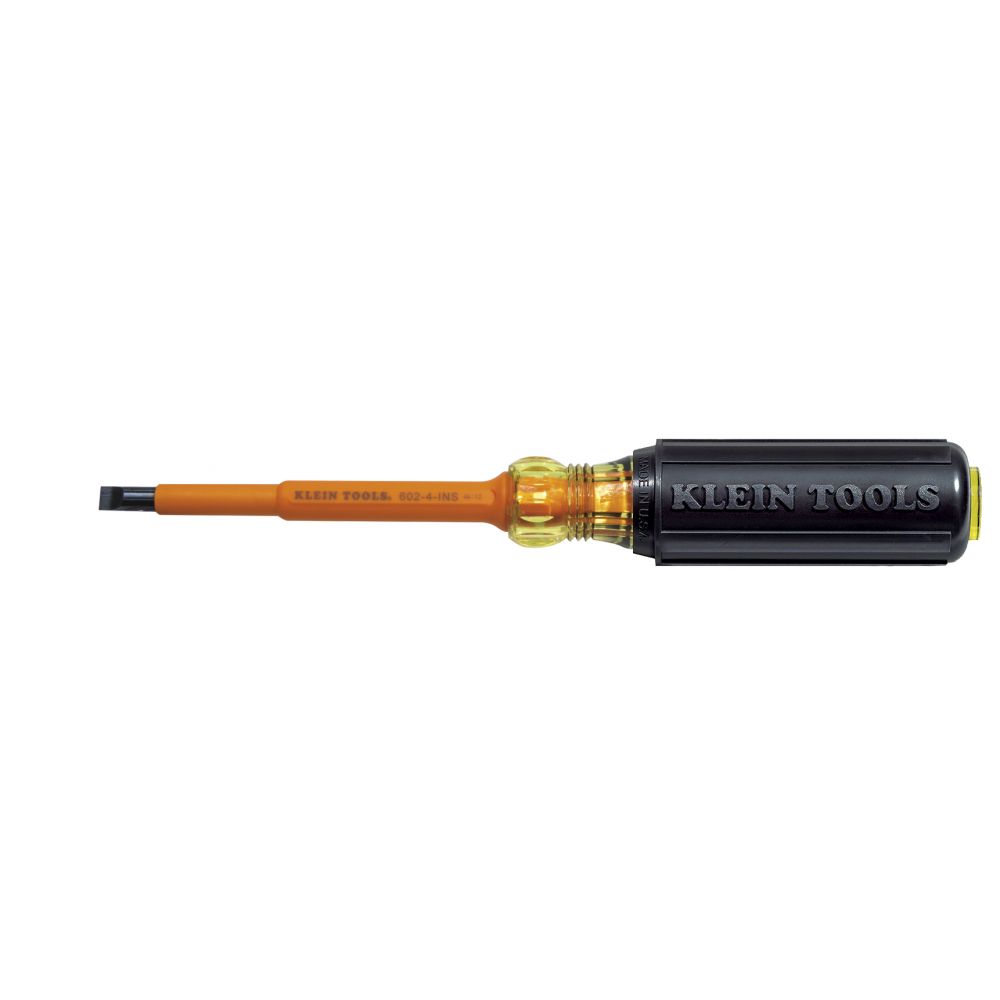 Klein Tools 602-4-INS 1/4 Inch Cabinet Tip Insulated Screwdriver from Columbia Safety