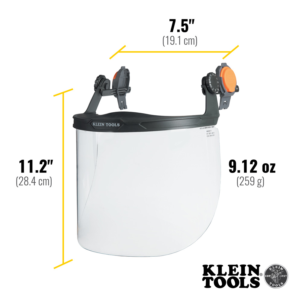 Klein Tools Face Shield for Full Brim Hard Hat from Columbia Safety