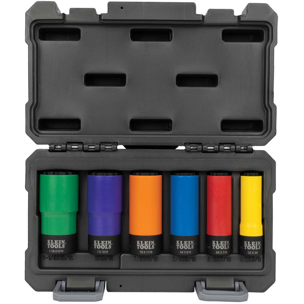 Klein Tool 66033 Coated Socket Set, 12-Point, 6-Piece from Columbia Safety