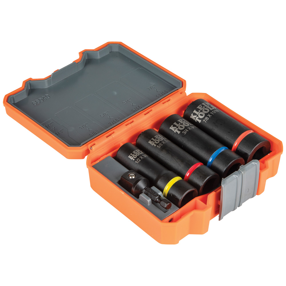 Klein Tools 2-in-1 12-Point Impact Socket Set (5 Pieces) from Columbia Safety