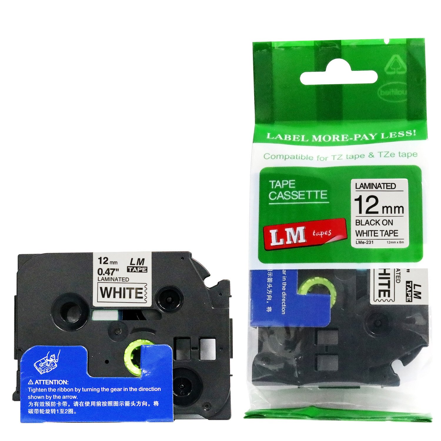 LM Tape Compatible Black On White Extra Strength Tape from Columbia Safety