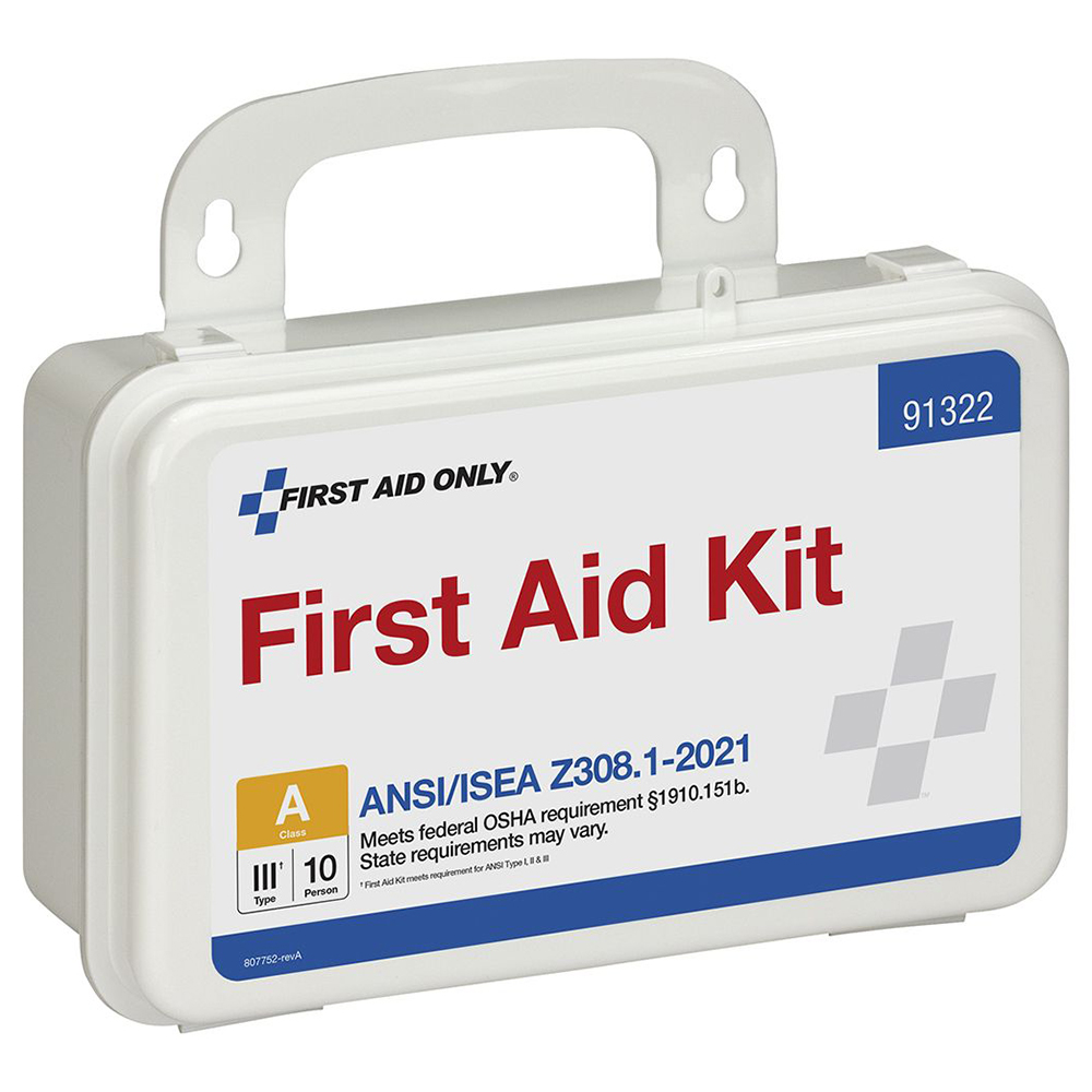 First Aid Only ANSI A 10 Person Plastic ANSI 2021 Compliant First Aid Kit from Columbia Safety