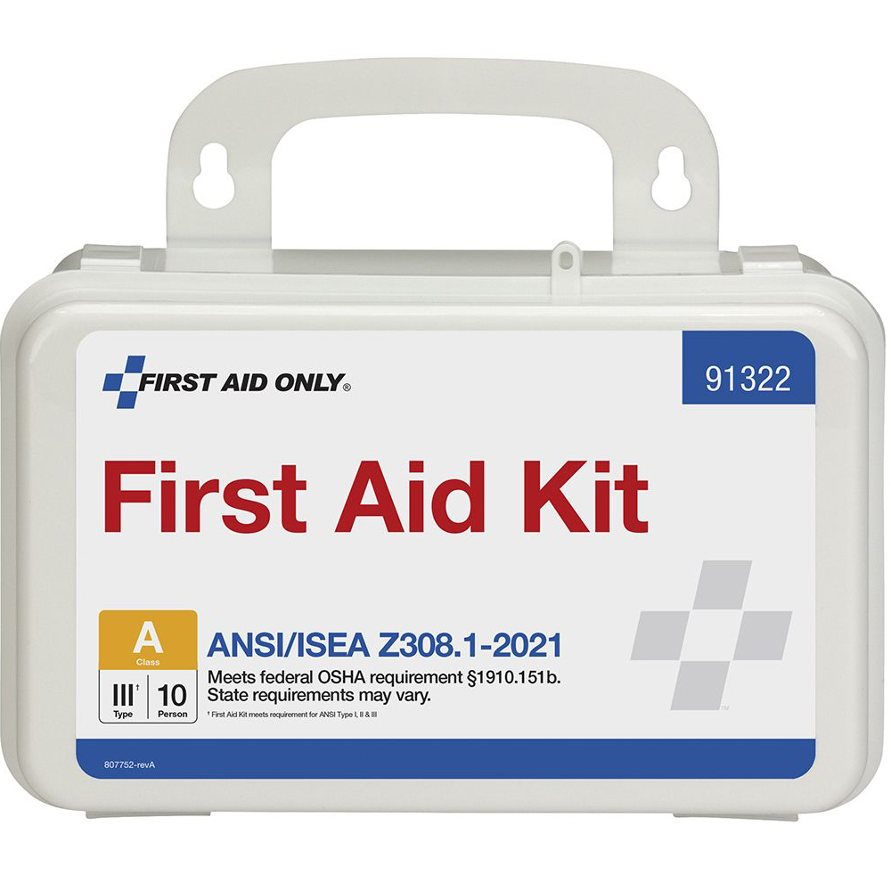 First Aid Only ANSI A 10 Person Plastic ANSI 2021 Compliant First Aid Kit from Columbia Safety
