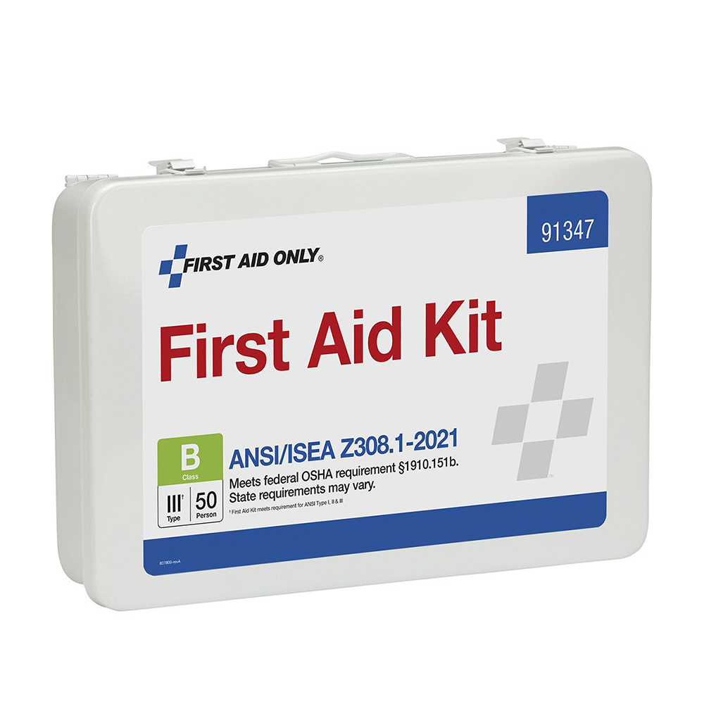 First Aid Only ANSI B 50 Person Metal ANSI 2021 Compliant First Aid Kit from Columbia Safety