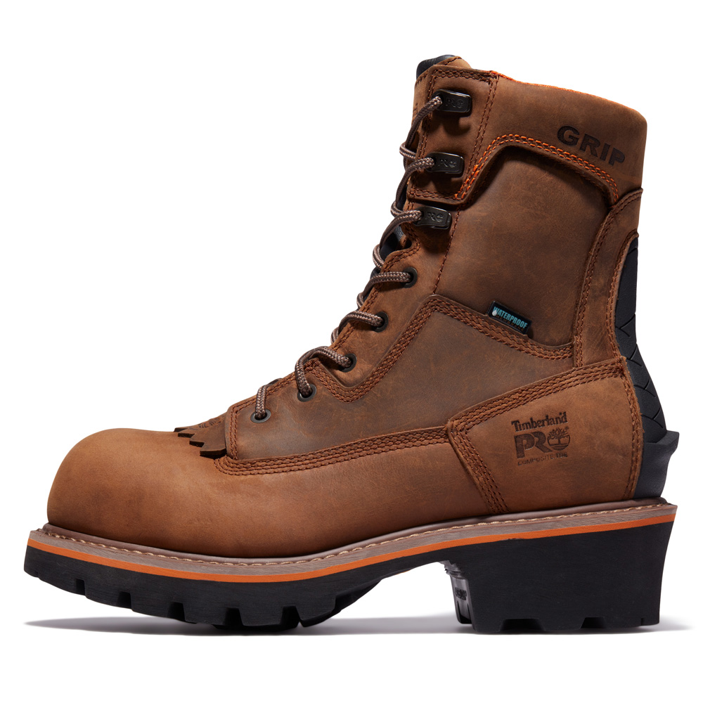 Timberland Men's Evergreen Logger Composite Toe Waterproof Work Boots from Columbia Safety