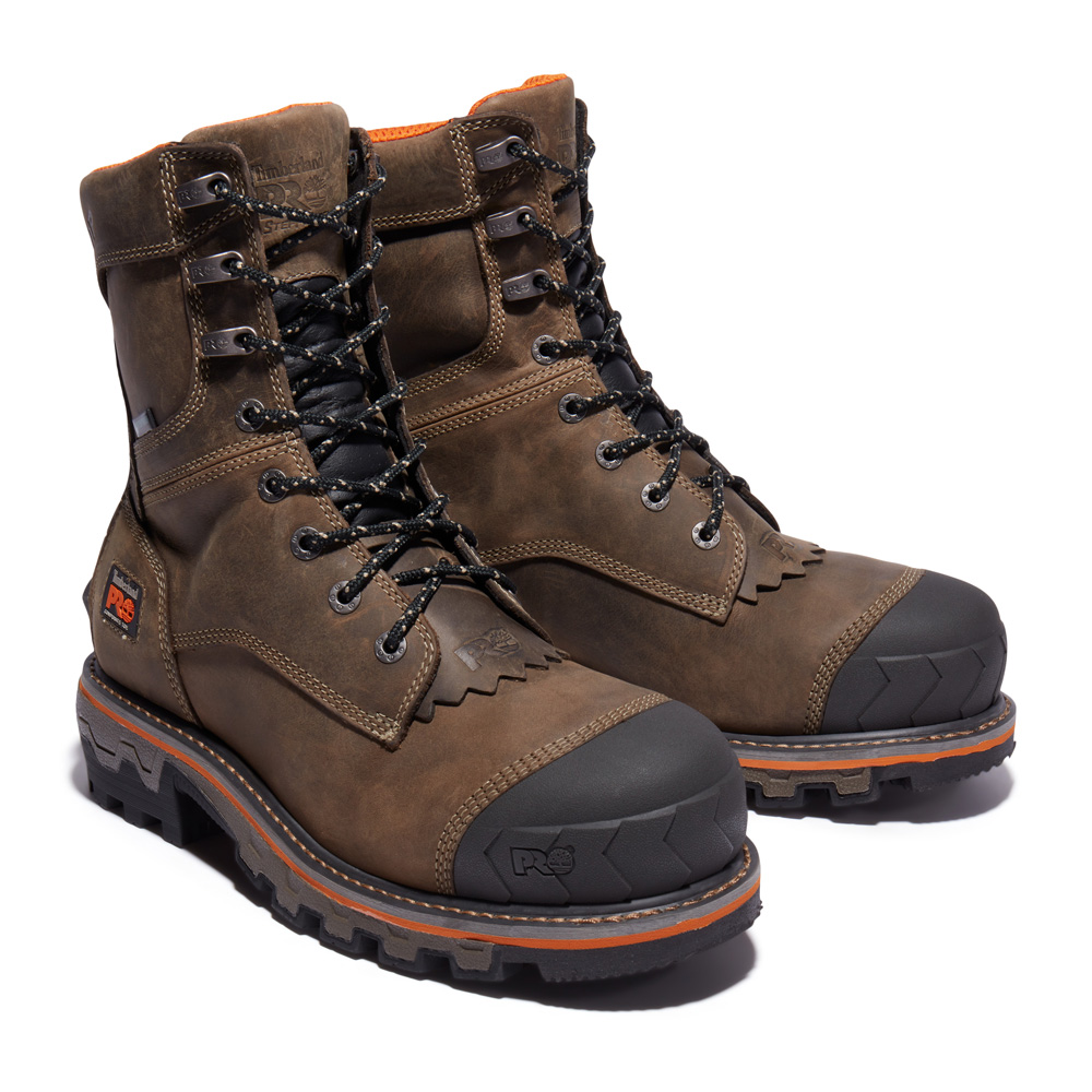 Timberland PRO Men's Boondock HD Logger Composite Toe Waterproof Work Boots from Columbia Safety