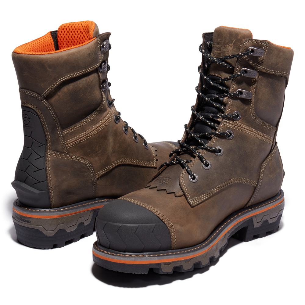 Timberland Men's Boondock HD Logger Composite Toe Waterproof Work Boots from Columbia Safety