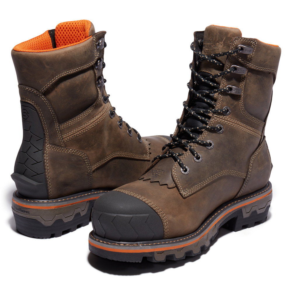 Timberland PRO Men's Boondock HD Logger Composite Toe Waterproof Work Boots from Columbia Safety