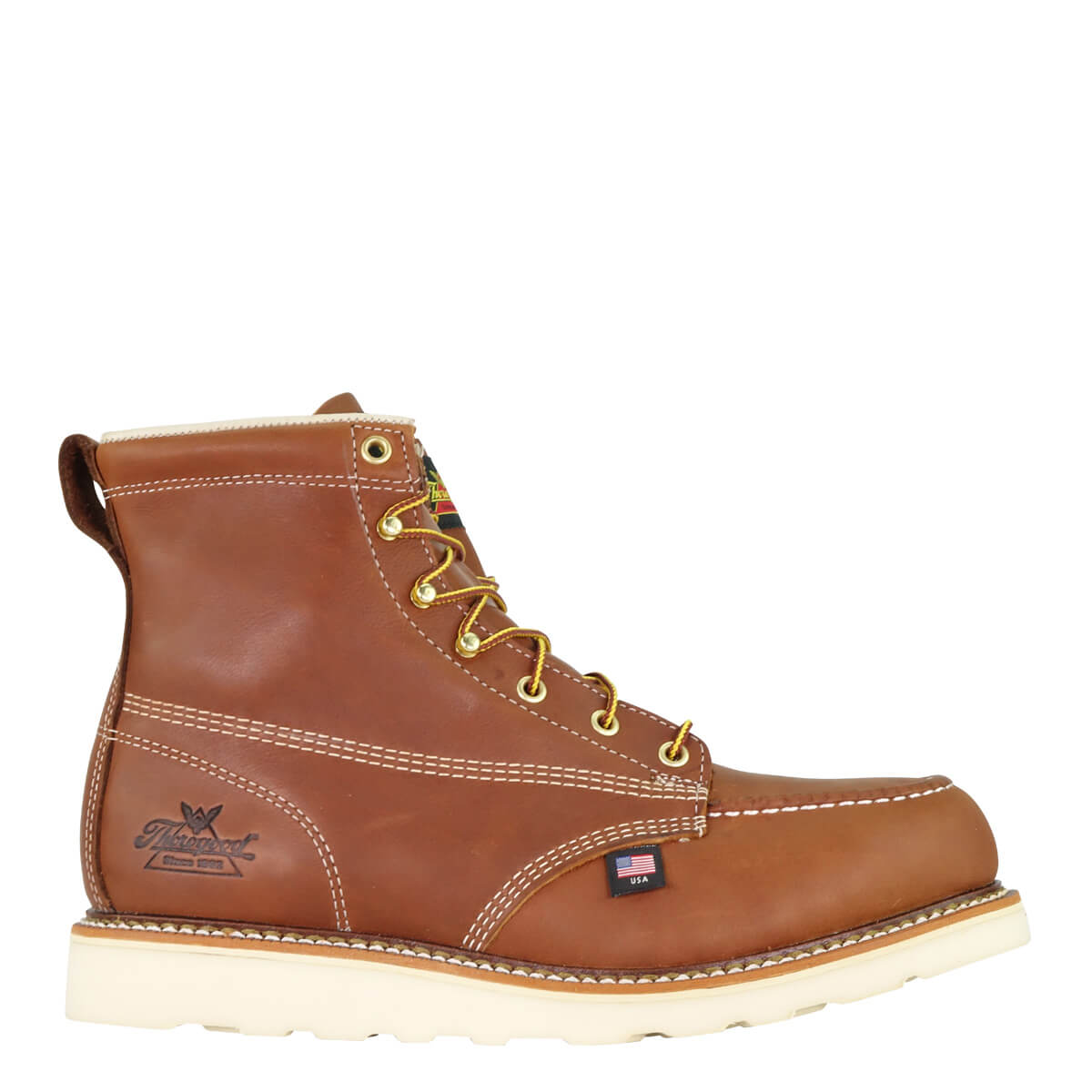 Thorogood American Heritage 6 Inch Tobacco Safety Toe Moc Toe MAXWear Wedge Boots from Columbia Safety