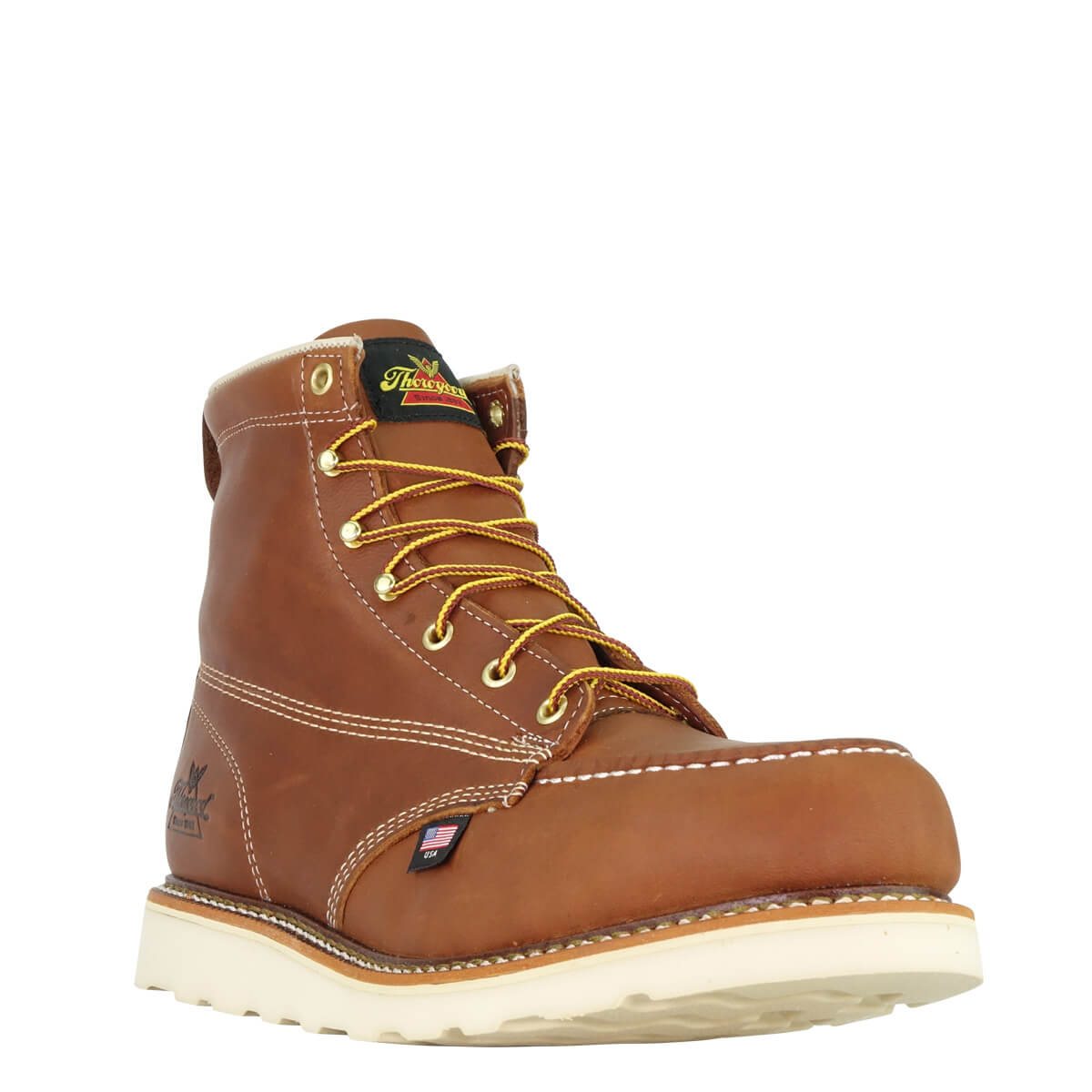 Thorogood American Heritage 6 Inch Tobacco Safety Toe Moc Toe MAXWear Wedge Boots from Columbia Safety