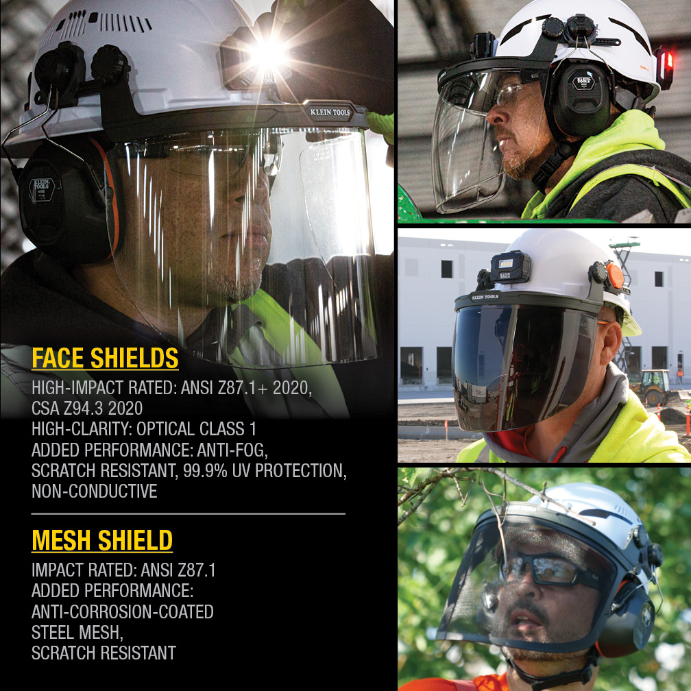 Klein Tools Face Shield for Full Brim Hard Hat from Columbia Safety