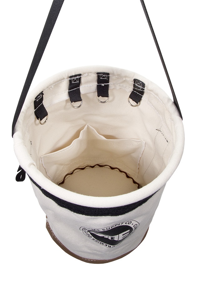 GME Supply 100 lb Leather Bottom Canvas Bucket with Connection Points from Columbia Safety