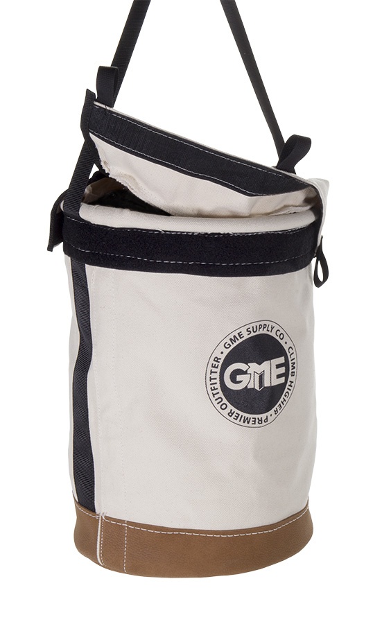 GME Supply 100 lb Leather Bottom Canvas Bucket with Connection Points from Columbia Safety
