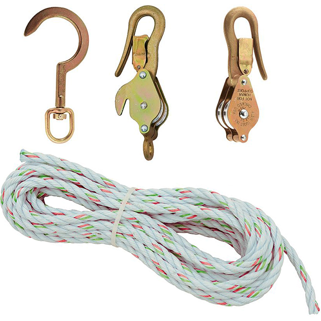 Klein Tools H1802-30S Block and Tackle Spliced to Block 268 with Hook 258 from Columbia Safety