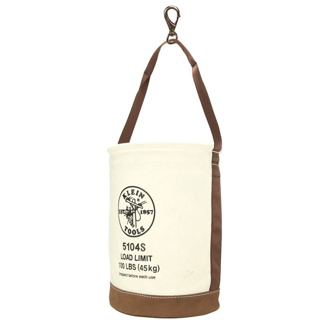 Klein Tools 5104 Leather Bottom Canvas Bucket-With Swivel from Columbia Safety