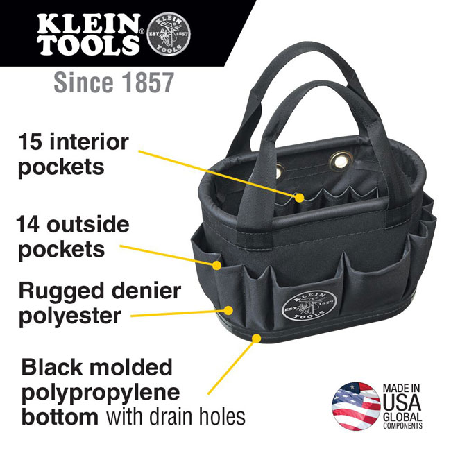 Klein Tools 5144BHB14OS 29-Pocket Hard-Body Aerial Bucket from Columbia Safety