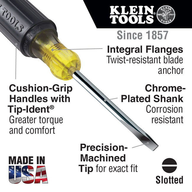 Klein Tools 3/8Inch Keystone Tip Screwdriver from Columbia Safety