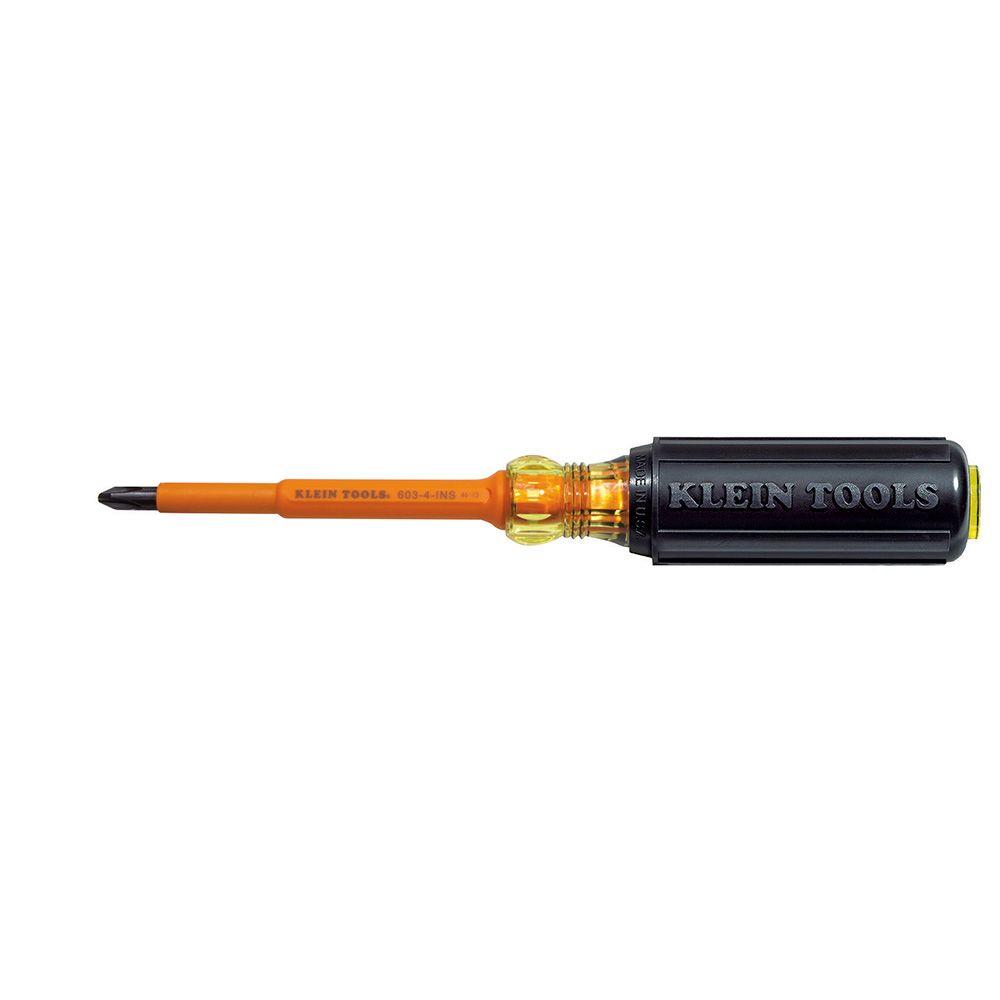 Klein Tools #2 Phillips 4 Inch Insulated Round Shank Screwdriver from Columbia Safety