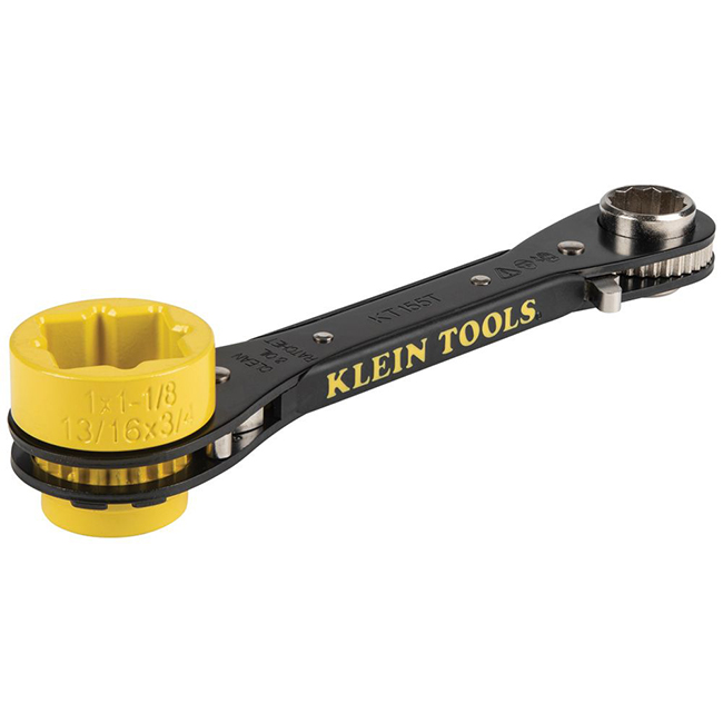 Klein Tools KT155T 6-in-1 Lineman's Ratcheting Wrench from Columbia Safety