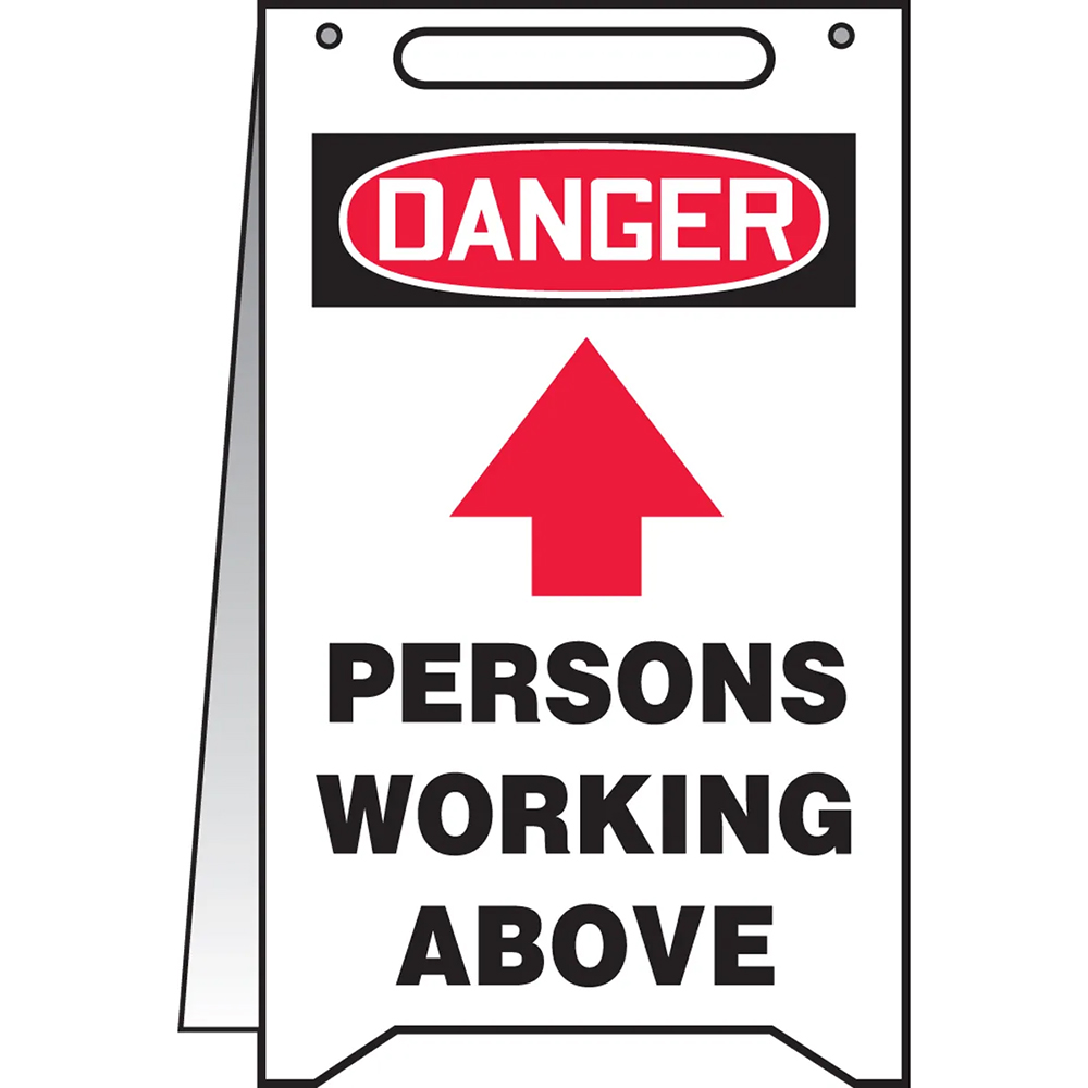 Accuform Danger Persons Working Above OSHA Fold-Ups Sign from Columbia Safety