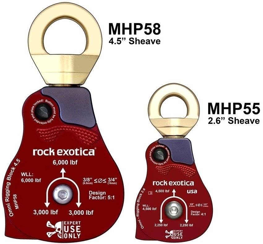 Rock Exotica MHP58 Omni-Block 4.5 Rigging Pulley / Material Block from Columbia Safety