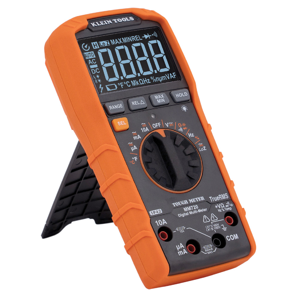 Klein Tools MM720 Digital Multimeter TRMS Auto-Ranging 1000V Temp Low Impedance  from Columbia Safety