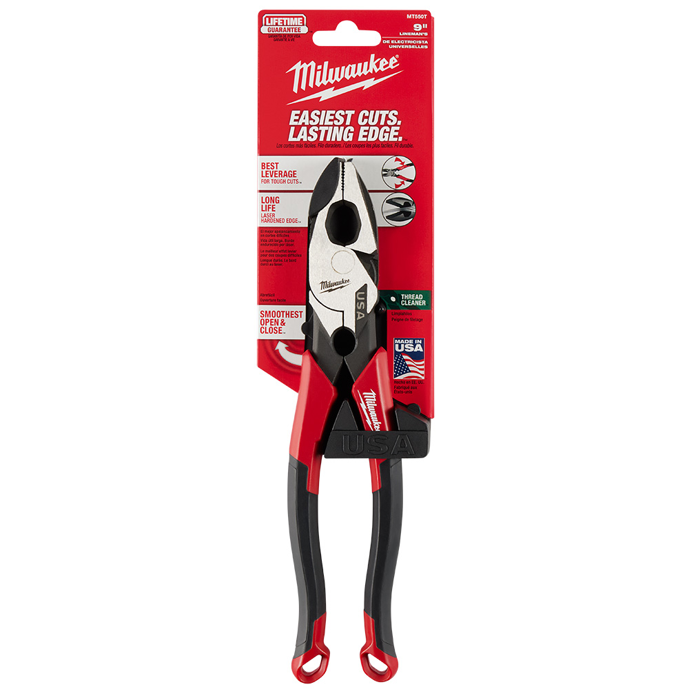 Milwaukee 9-Inch Lineman's Pliers with Thread Cleaner from Columbia Safety