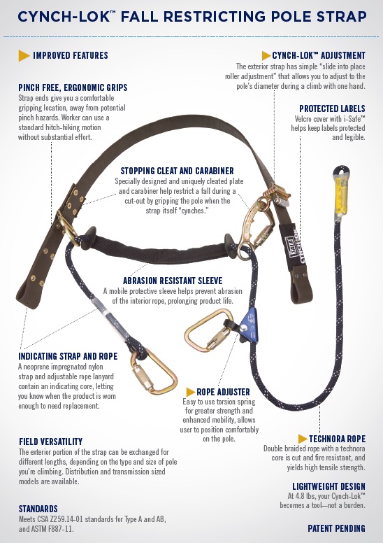 3M DBI Sala 1204058 Cynch-Lok Fall Restricting Pole Strap for Transmission Poles from Columbia Safety