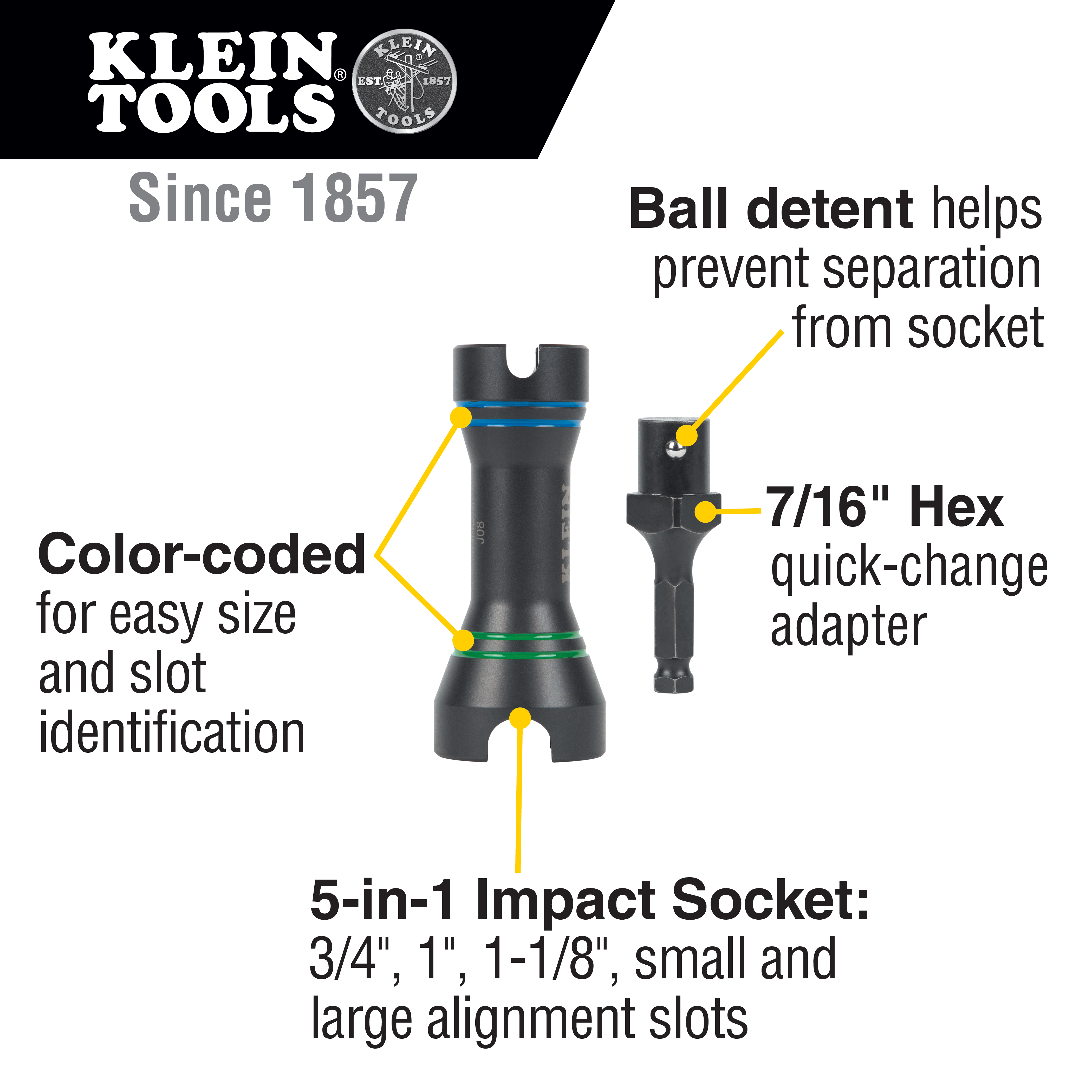 Klein Tools 5-in-1 Mini Impact Socket from Columbia Safety